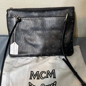 Black and grey MCM cross body bag